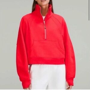 Lululemon Scuba  Half Zip Red